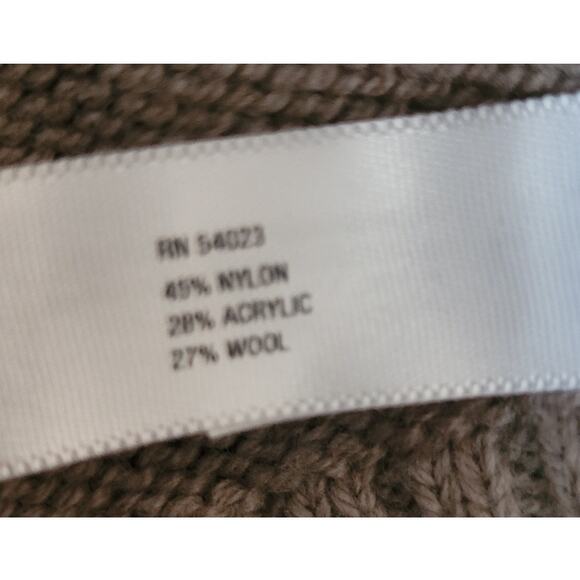 GAP Women’s Tan Wool Blend Sweater Large Neutral Crossover Quarter Zip Old Money - Picture 8 of 9